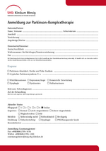 Anmeldung Parkinson-Komplextherapie