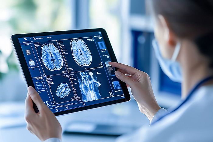Sichtung von MRT Aufnahmen, Symbolbild für Klinik für Neurologie