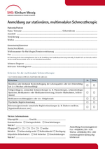 Anmeldung Schmerztherapie
