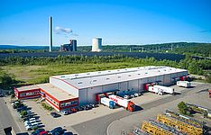 Externe Vogelperspektive der Büros und Einrichtungen von Apolog