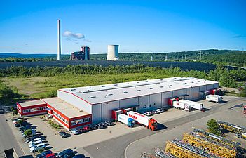 Externe Vogelperspektive der Büros und Einrichtungen von Apolog