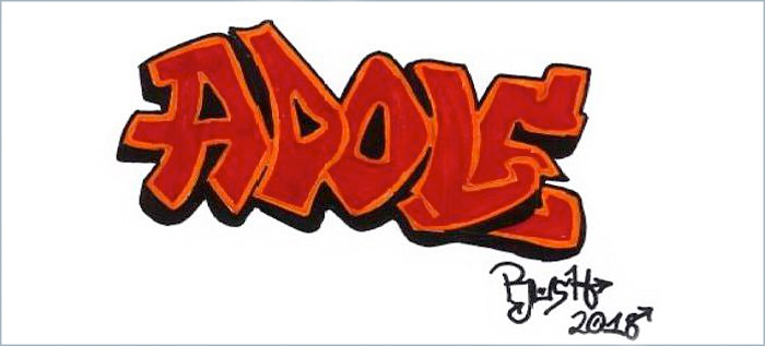 Wort in Graffiti Adole